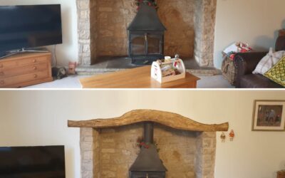 Dark Brown Beams Renovated to an Antique Oak Finish