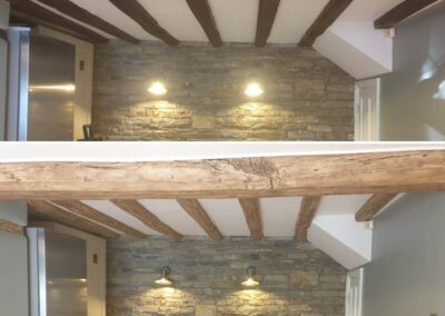 Renovated Brown Beams to an Antique Oak Finish