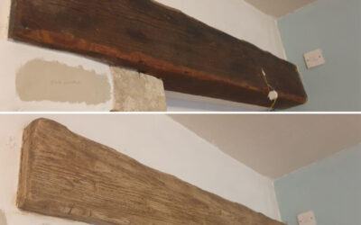 Mismatched Beams all to an Antique Oak Finish