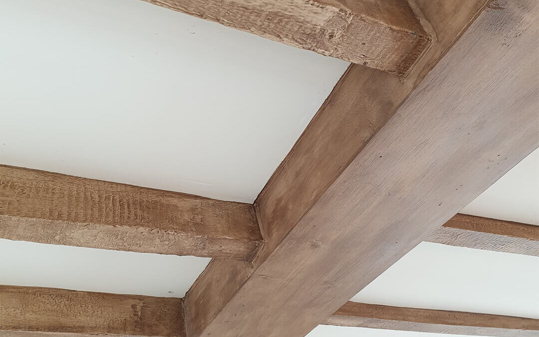 White Beams and Cladding to Antique Oak