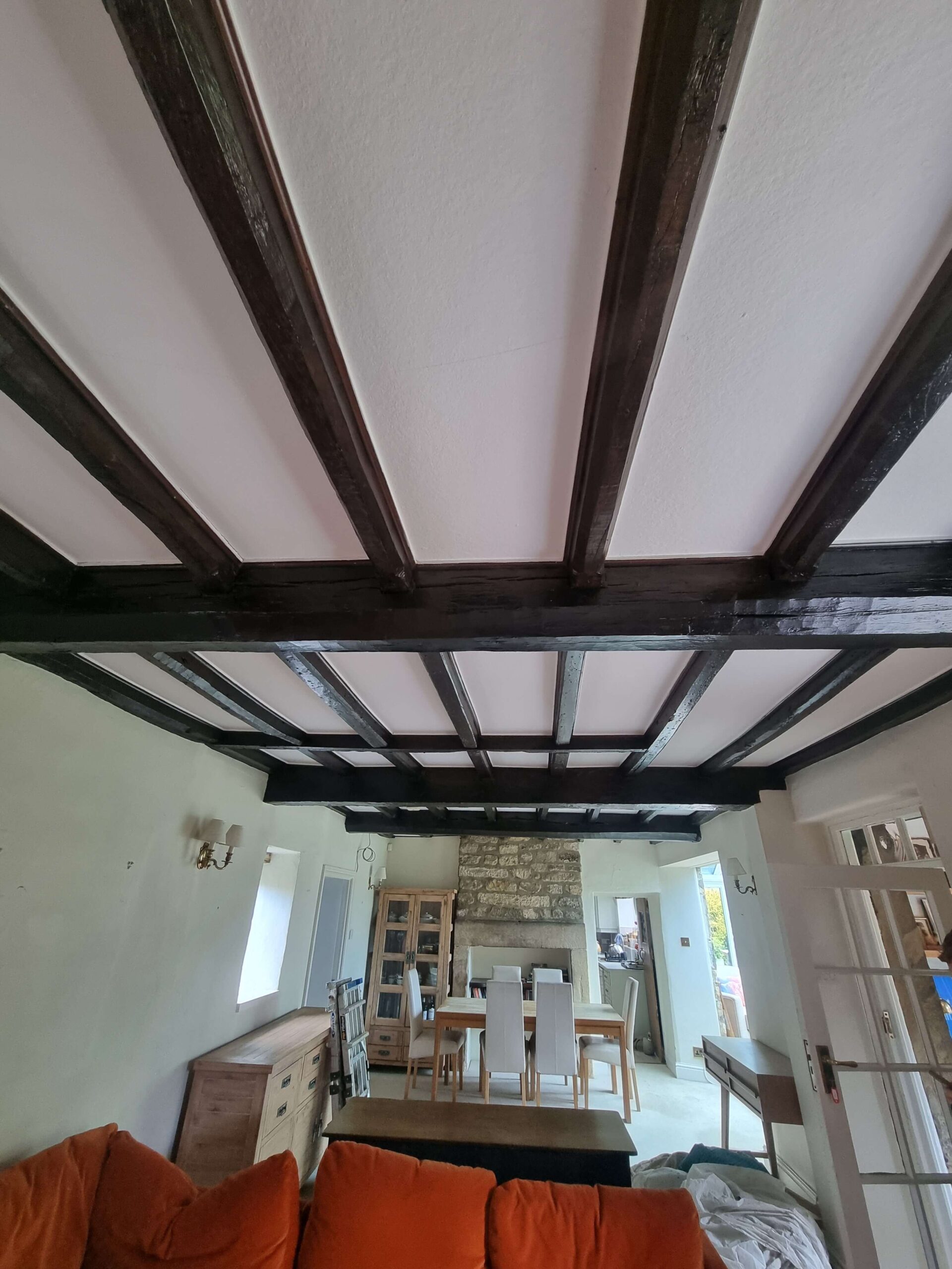 Dark Brown Black Beams to Modern Light Oak (1)